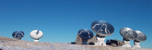 les 6 antennes de l'IRAM Plateau de Bure, France
